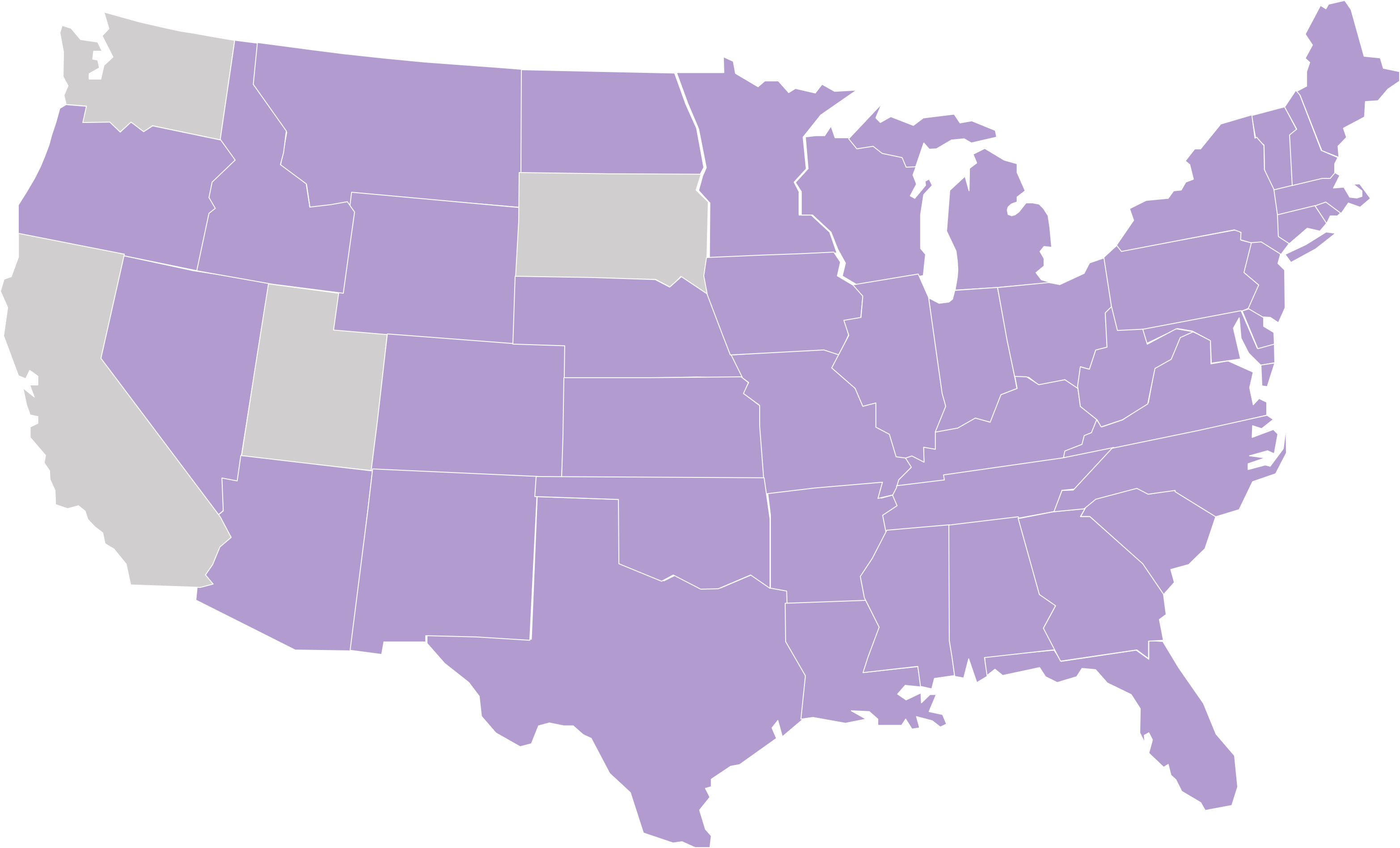 b-nine states registered map
